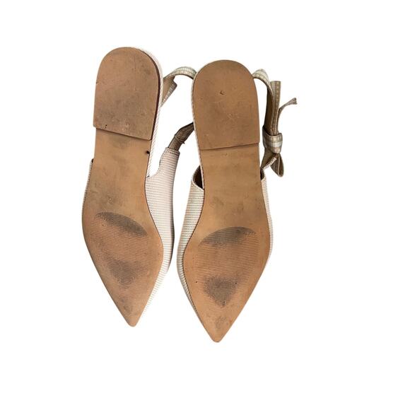 Steve Madden Cream Pointed Toe Slingback Flats with bows Size 9 - Picture 5 of 5